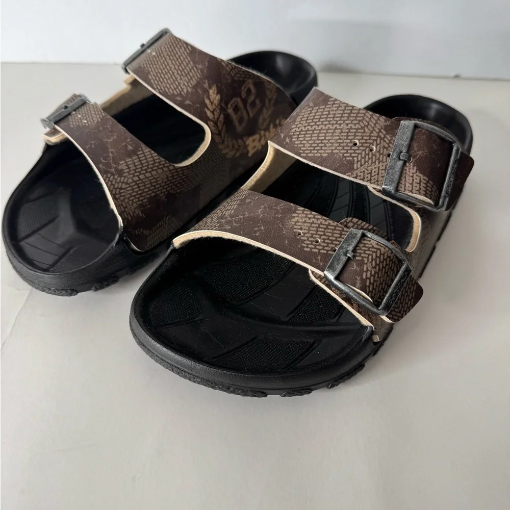 NEW Birkis X Birkenstock Haiti Birko Flor Aviator Brown Beige Ladies US 4 EU 35